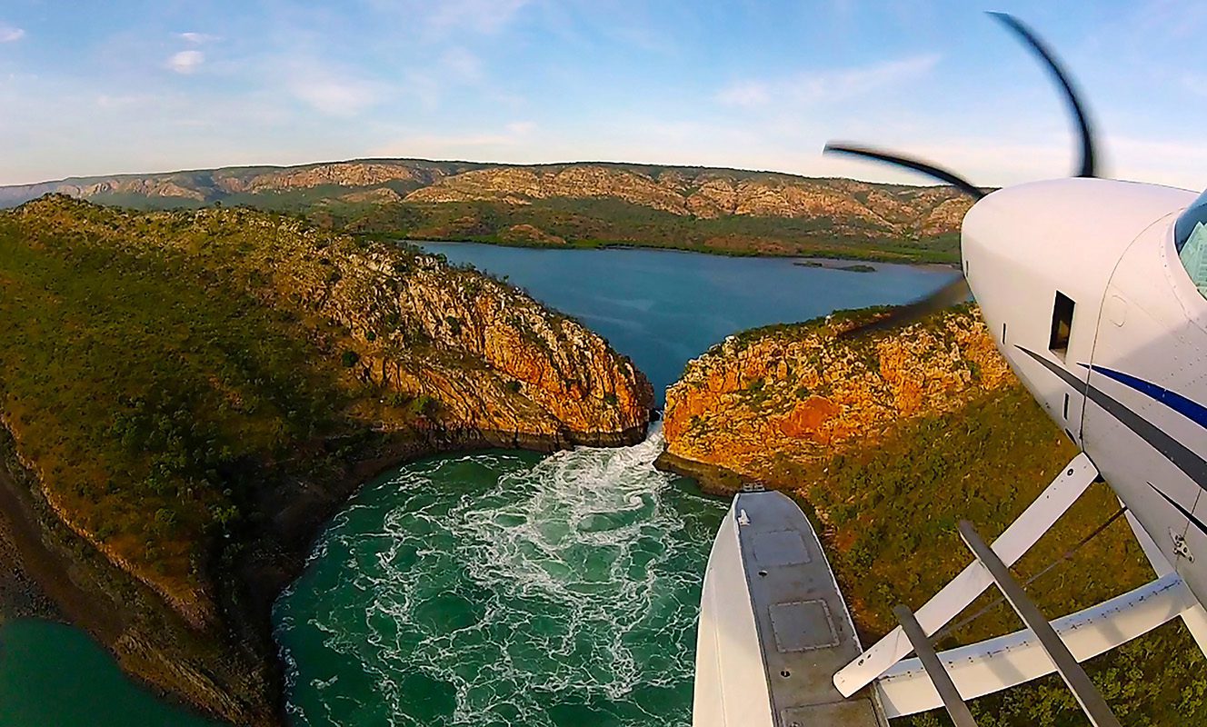 Seaplane over Horizontal Falls